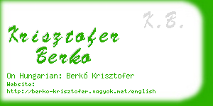 krisztofer berko business card